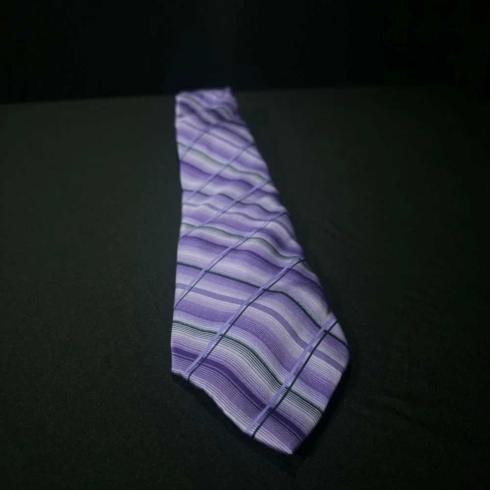 Vintage Stafford Tie Mens Silk Purple‎ Striped 55